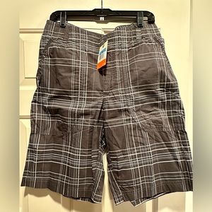 NIKE THE ATHLETIC DEPT Mens Cargo Shorts Plaid NWT Size M 100% cotton